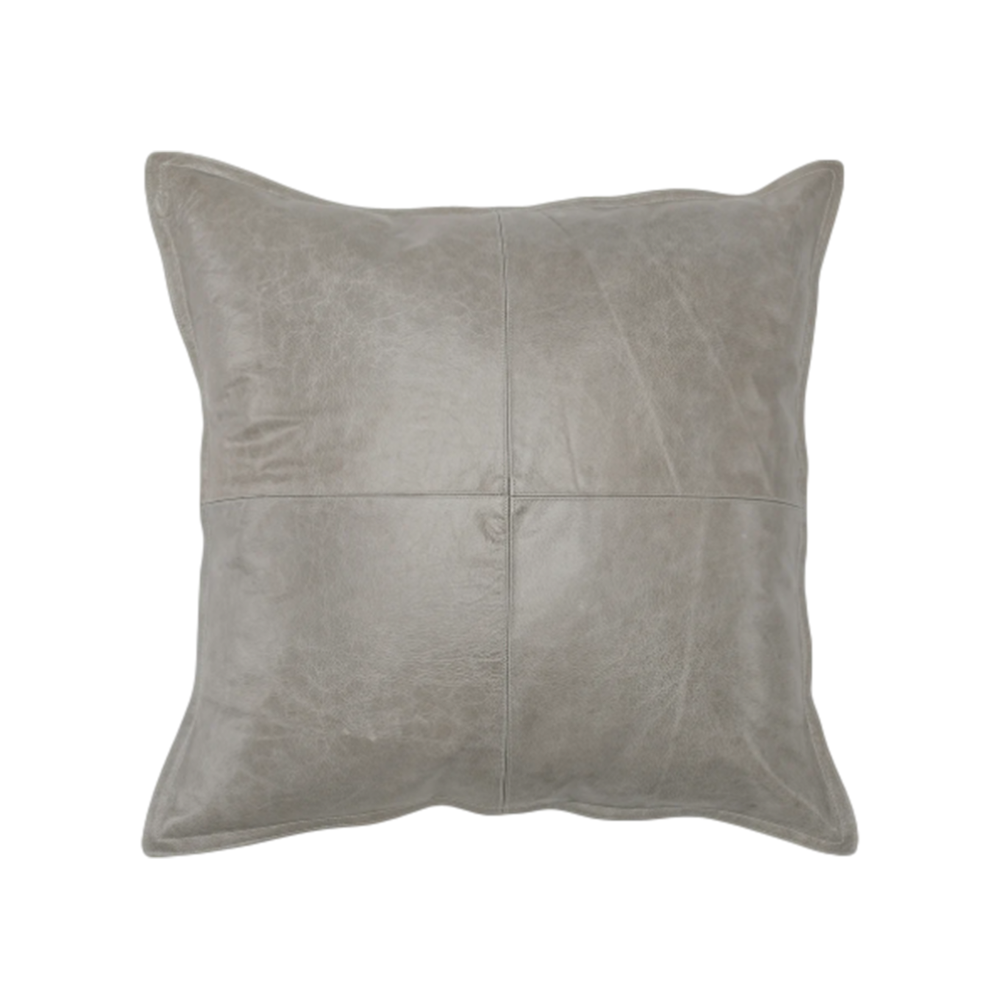 Worn Leather Pillow (Gray)